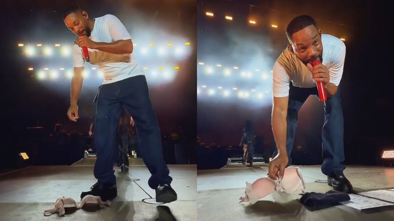 Fã joga sutiã no palco durante show e Will Smith reage; assista