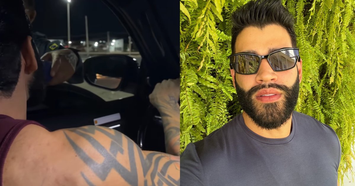 Gusttavo Lima é parado em blitz e reação de policiais viraliza; veja