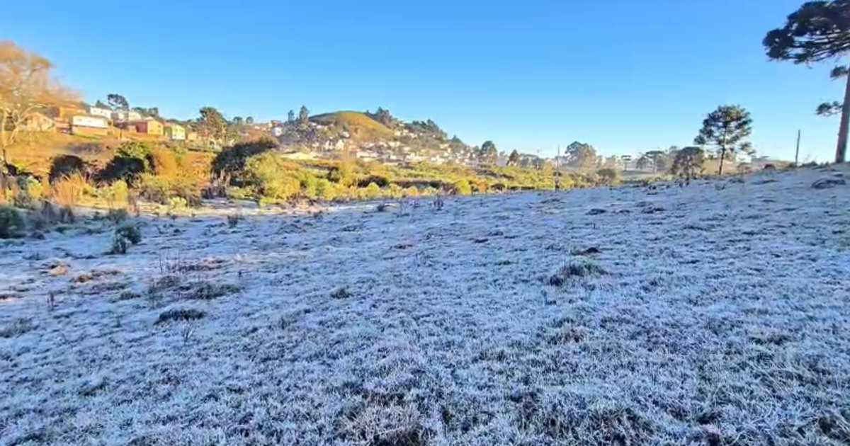 Massa de ar frio mantém temperaturas baixas e risco de geada no Sul