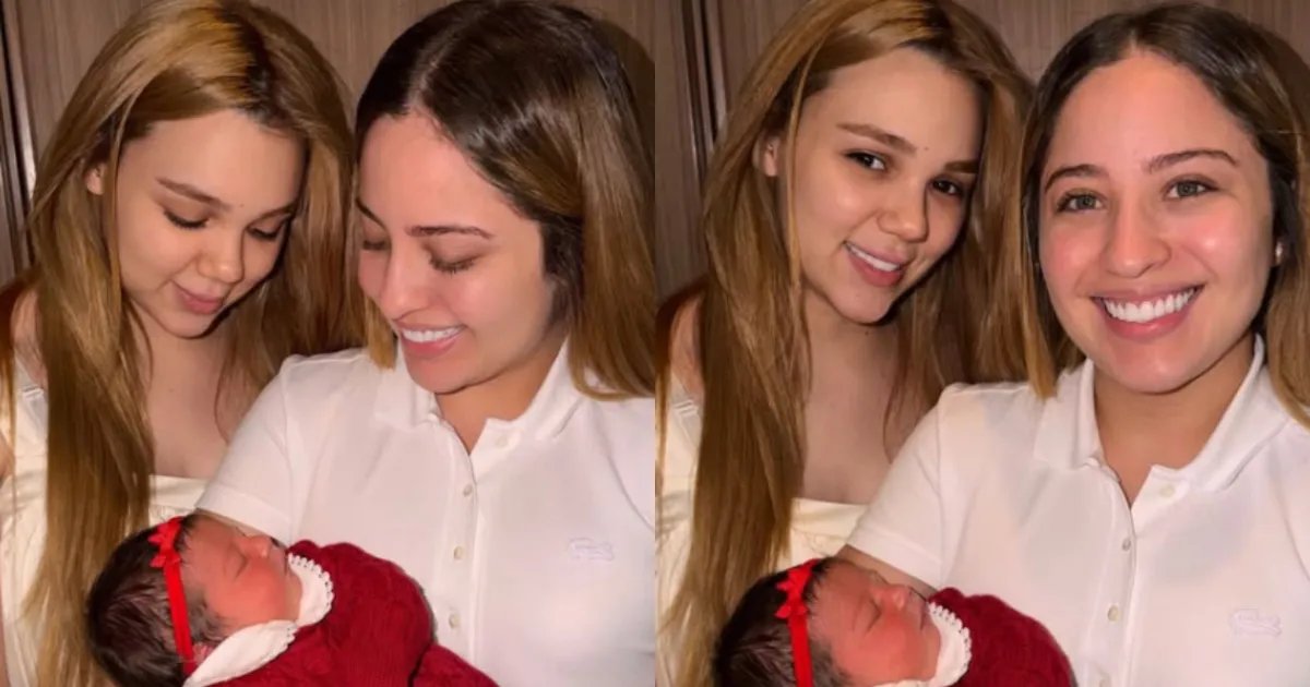 Mari Fernandez e Júlia Ribeiro deixam maternidade após nascimento da filha